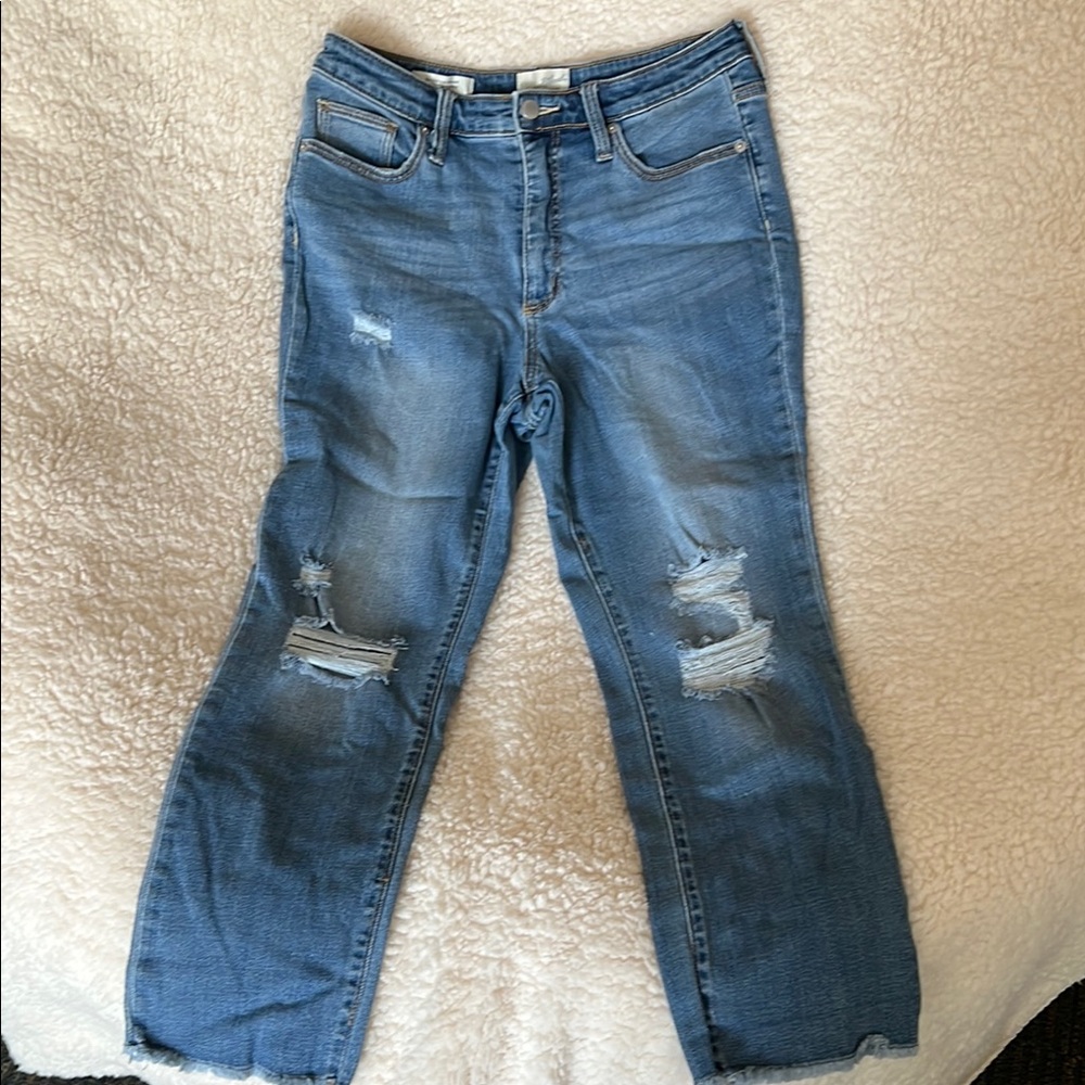 Distressed Blue Jeans